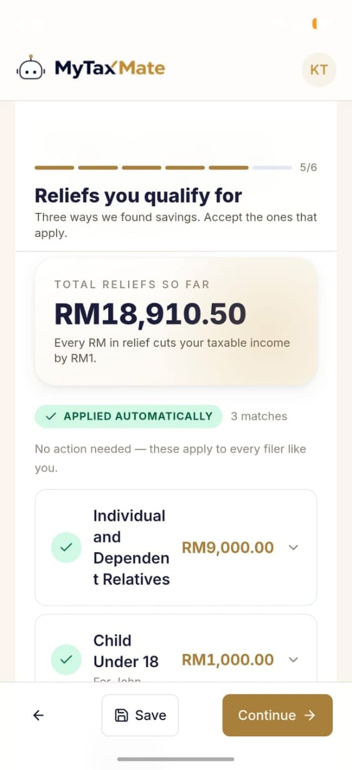 Reliefs AND business expenses